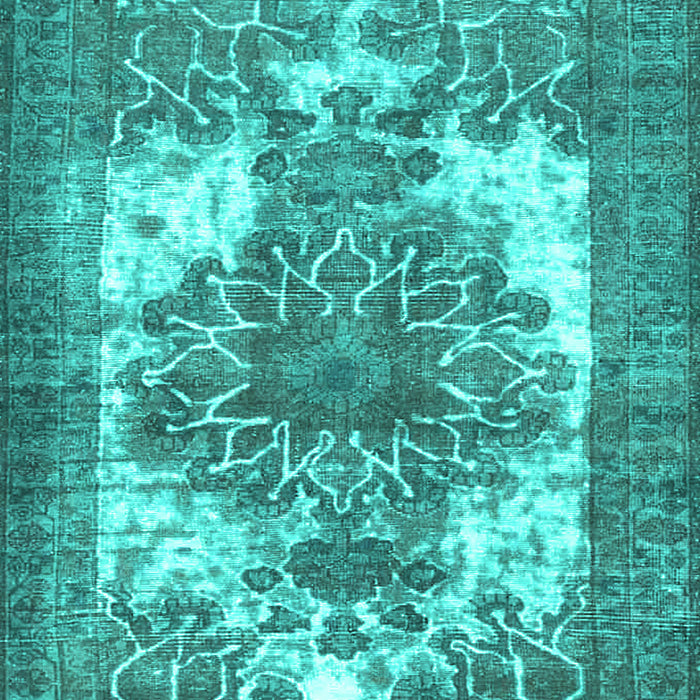 Machine Washable Persian Turquoise Traditional Area Rugs, wshtr4255turq