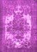 Machine Washable Persian Pink Traditional Rug, wshtr4255pnk