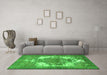 Machine Washable Persian Green Traditional Area Rugs in a Living Room,, wshtr4255grn