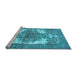 Sideview of Machine Washable Persian Light Blue Traditional Rug, wshtr4255lblu