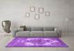 Machine Washable Persian Purple Traditional Area Rugs in a Living Room, wshtr4255pur