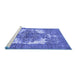 Sideview of Machine Washable Persian Blue Traditional Rug, wshtr4255blu