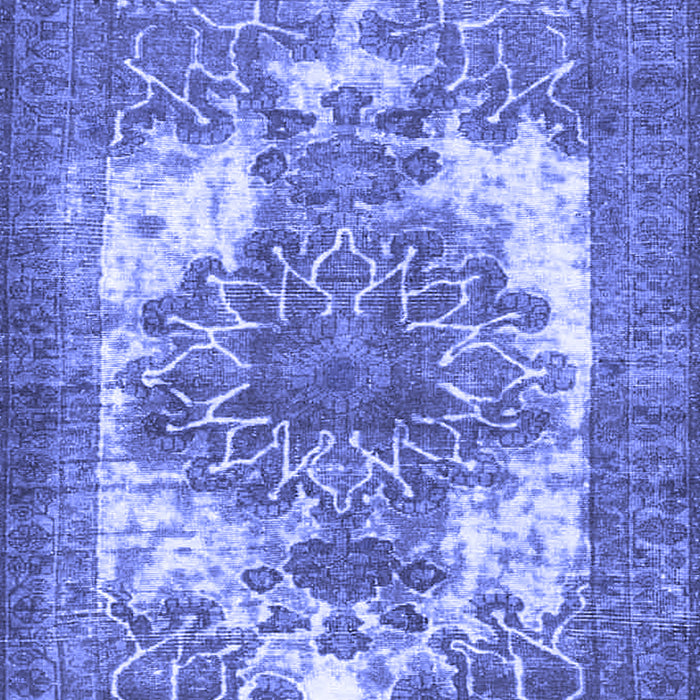 Machine Washable Persian Blue Traditional Rug, wshtr4255blu