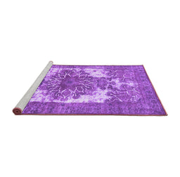 Sideview of Machine Washable Persian Purple Traditional Area Rugs, wshtr4255pur