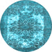 Round Persian Light Blue Traditional Rug, tr4255lblu