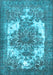 Machine Washable Persian Light Blue Traditional Rug, wshtr4255lblu