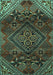 Machine Washable Persian Turquoise Traditional Area Rugs, wshtr4256turq