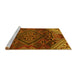 Sideview of Machine Washable Persian Yellow Traditional Rug, wshtr4256yw