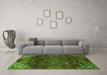 Machine Washable Persian Green Traditional Area Rugs in a Living Room,, wshtr4256grn