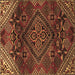 Square Persian Brown Traditional Rug, tr4256brn