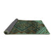 Sideview of Persian Turquoise Traditional Rug, tr4256turq