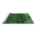 Sideview of Machine Washable Persian Emerald Green Traditional Area Rugs, wshtr4256emgrn