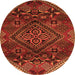 Square Persian Orange Traditional Rug, tr4256org