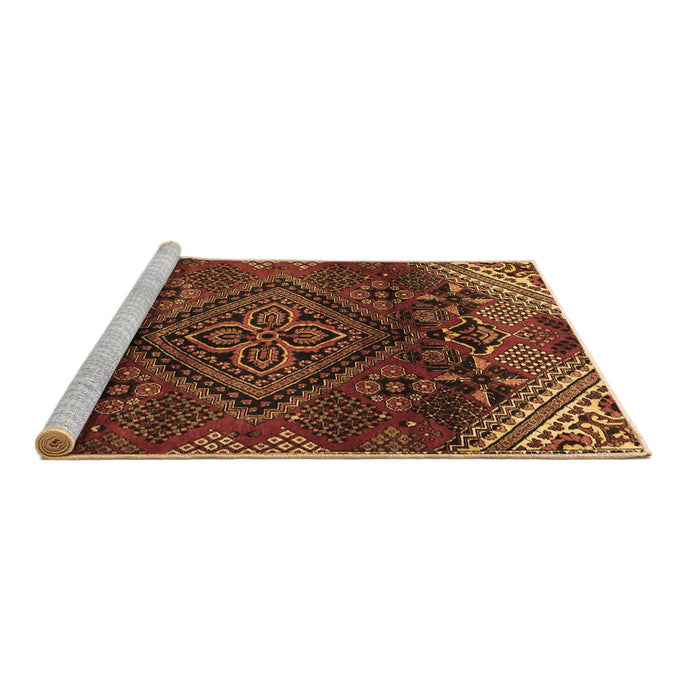 Sideview of Machine Washable Persian Brown Traditional Rug, wshtr4256brn