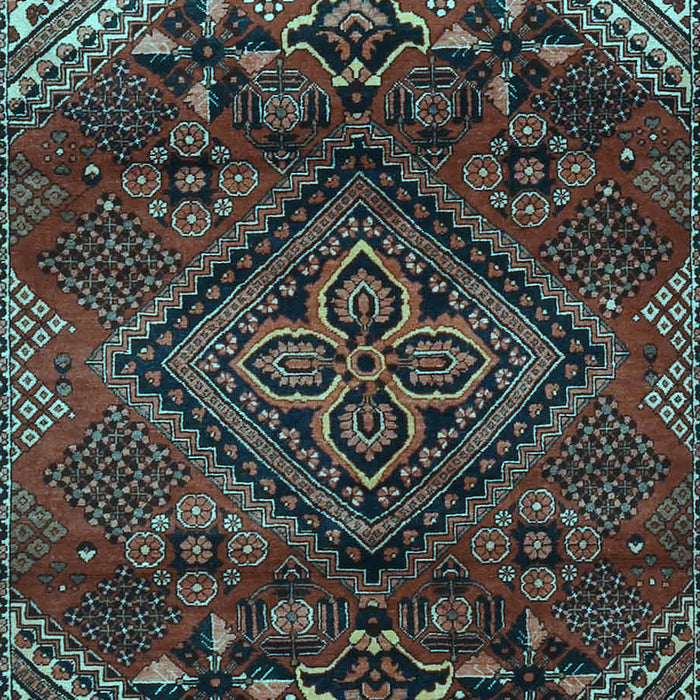 Machine Washable Persian Light Blue Traditional Rug, wshtr4256lblu