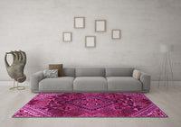 Machine Washable Persian Pink Traditional Rug, wshtr4256pnk