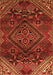 Serging Thickness of Machine Washable Persian Orange Traditional Area Rugs, wshtr4256org