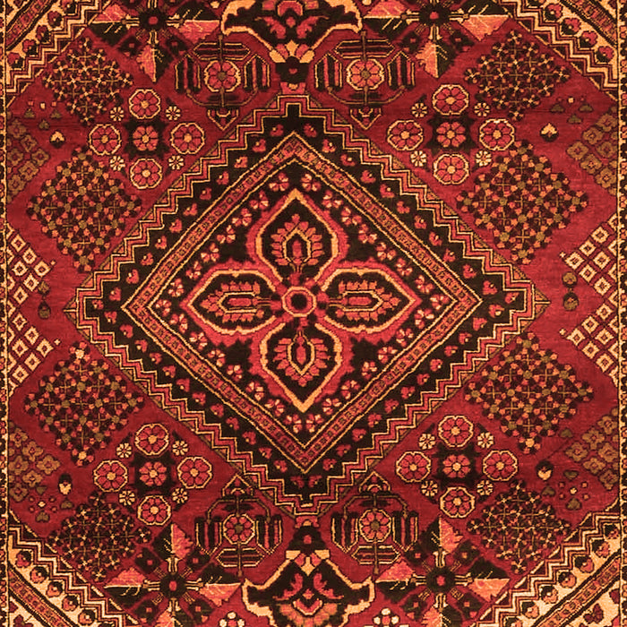 Serging Thickness of Machine Washable Persian Orange Traditional Area Rugs, wshtr4256org
