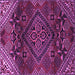 Square Machine Washable Persian Purple Traditional Area Rugs, wshtr4256pur