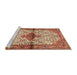 Sideview of Machine Washable Traditional Red Rug, wshtr4257