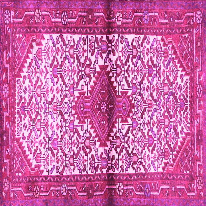 Square Machine Washable Persian Pink Traditional Rug, wshtr4257pnk
