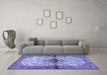 Machine Washable Persian Blue Traditional Rug in a Living Room, wshtr4257blu