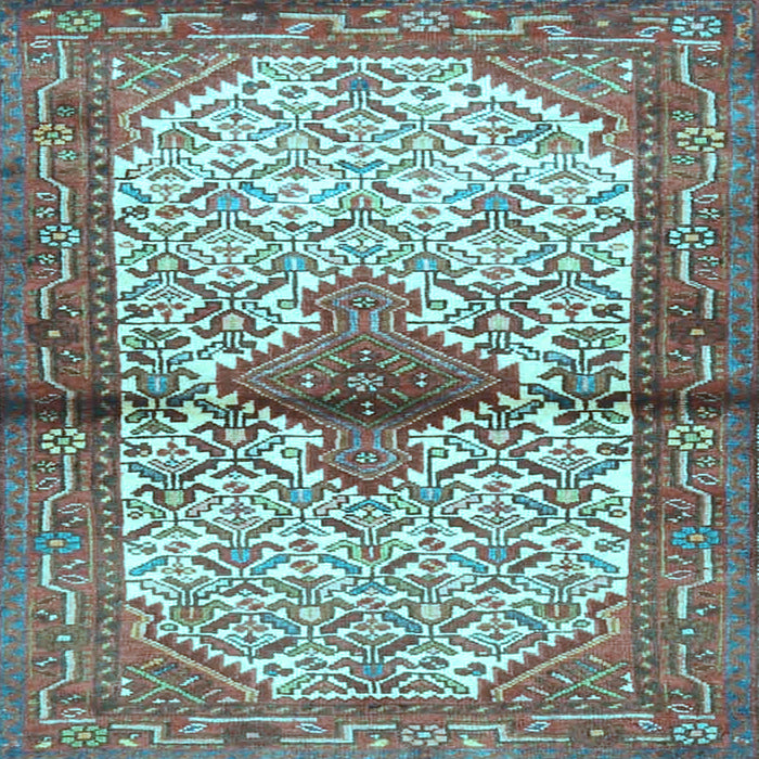 Square Persian Light Blue Traditional Rug, tr4257lblu