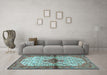 Machine Washable Persian Light Blue Traditional Rug in a Living Room, wshtr4257lblu