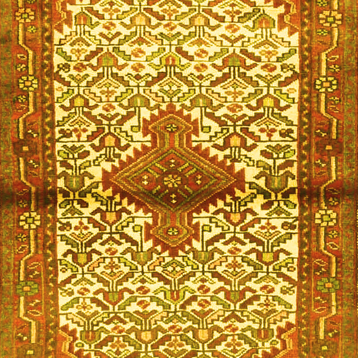 Machine Washable Persian Yellow Traditional Rug, wshtr4257yw