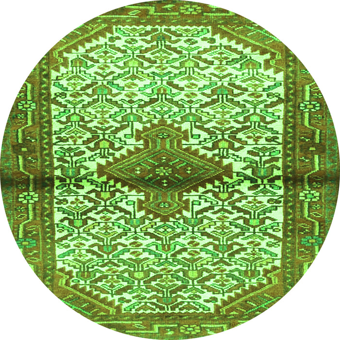 Square Persian Green Traditional Rug, tr4257grn