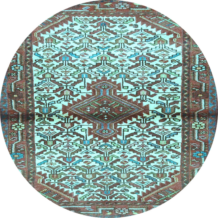 Round Persian Light Blue Traditional Rug, tr4257lblu