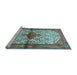 Sideview of Machine Washable Persian Light Blue Traditional Rug, wshtr4257lblu