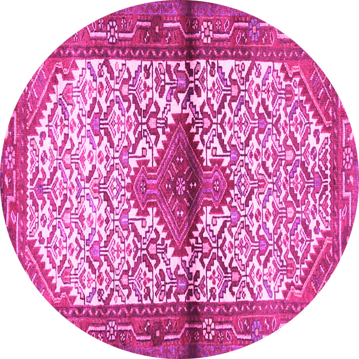 Round Persian Pink Traditional Rug, tr4257pnk