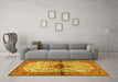 Machine Washable Persian Yellow Traditional Rug in a Living Room, wshtr4257yw