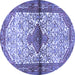 Round Persian Blue Traditional Rug, tr4257blu