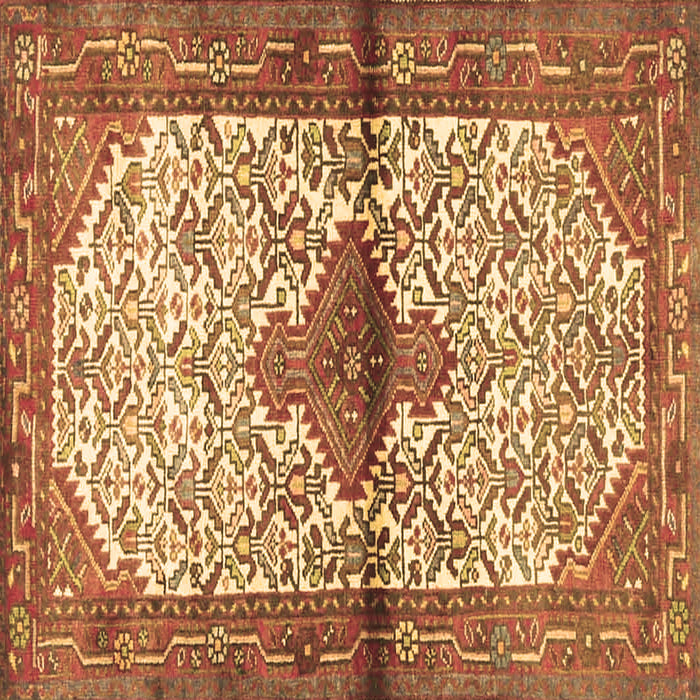 Square Machine Washable Persian Brown Traditional Rug, wshtr4257brn