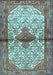 Machine Washable Persian Light Blue Traditional Rug, wshtr4257lblu