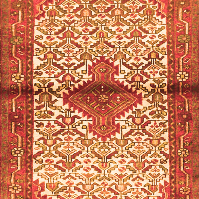 Serging Thickness of Machine Washable Persian Orange Traditional Area Rugs, wshtr4257org