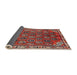 Sideview of Traditional Orange Salmon Pink Persian Rug, tr4258