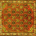 Square Persian Yellow Traditional Rug, tr4258yw