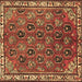 Square Persian Brown Traditional Rug, tr4258brn