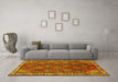 Machine Washable Persian Yellow Traditional Rug in a Living Room, wshtr4258yw