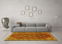 Machine Washable Persian Yellow Traditional Rug, wshtr4258yw