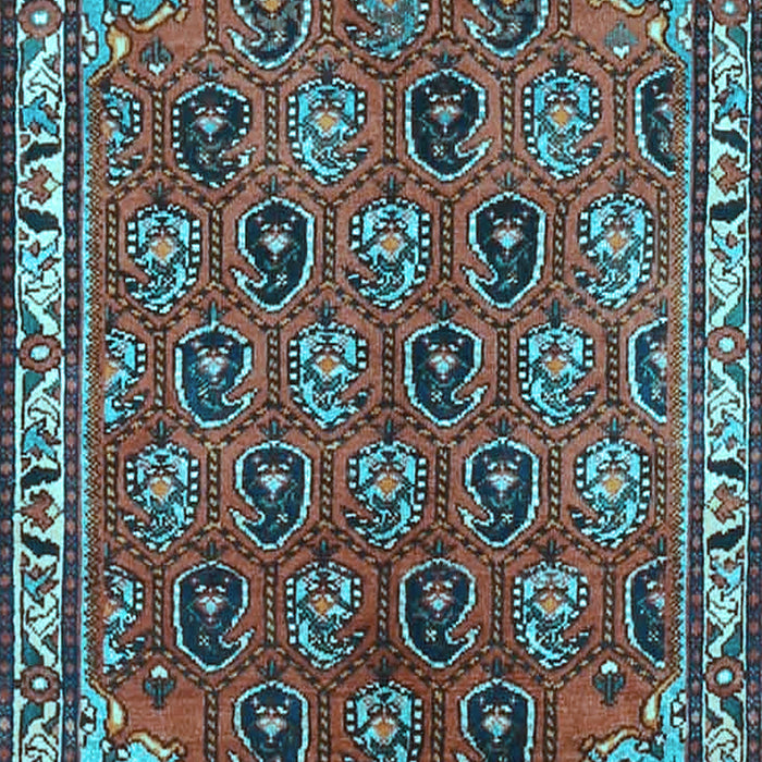 Machine Washable Persian Light Blue Traditional Rug, wshtr4258lblu