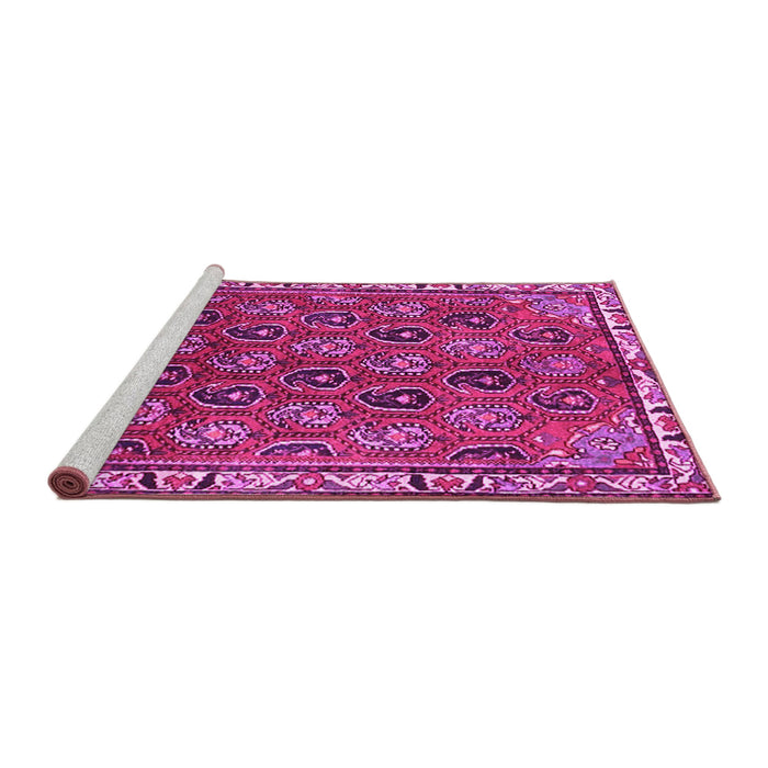 Sideview of Machine Washable Persian Pink Traditional Rug, wshtr4258pnk