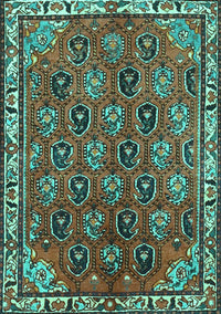 Persian Turquoise Traditional Rug, tr4258turq