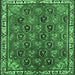 Square Machine Washable Persian Emerald Green Traditional Area Rugs, wshtr4258emgrn