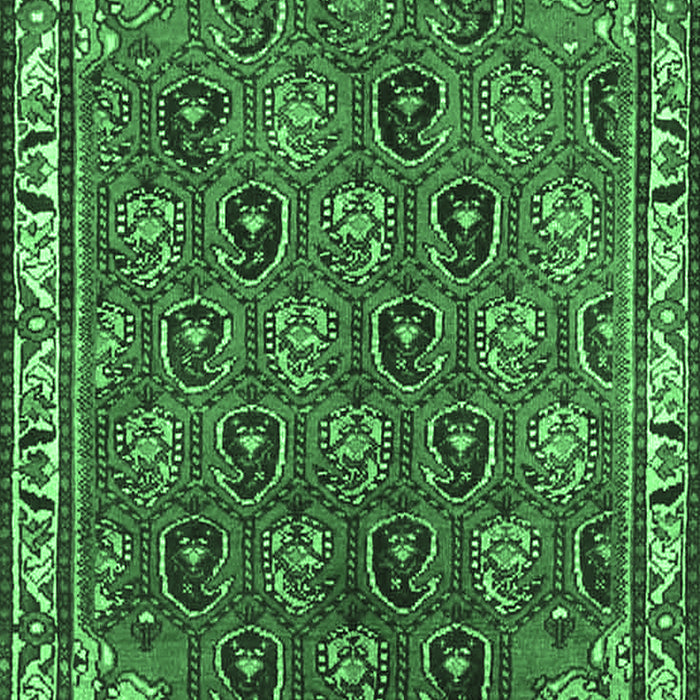 Machine Washable Persian Emerald Green Traditional Area Rugs, wshtr4258emgrn