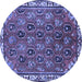 Round Persian Blue Traditional Rug, tr4258blu