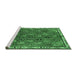 Sideview of Machine Washable Persian Emerald Green Traditional Area Rugs, wshtr4258emgrn